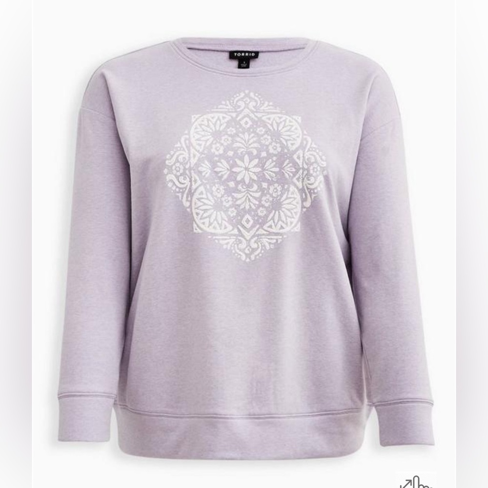 Torrid Sweatshirt - Super Soft Fleece Mandala Purple Size 2 (2X 18-20)